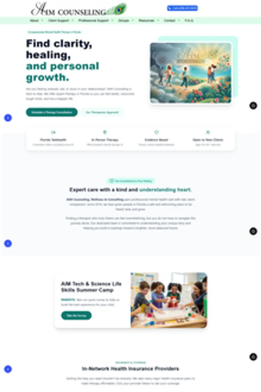Aim Counseling website — built by Muhammad Kamran