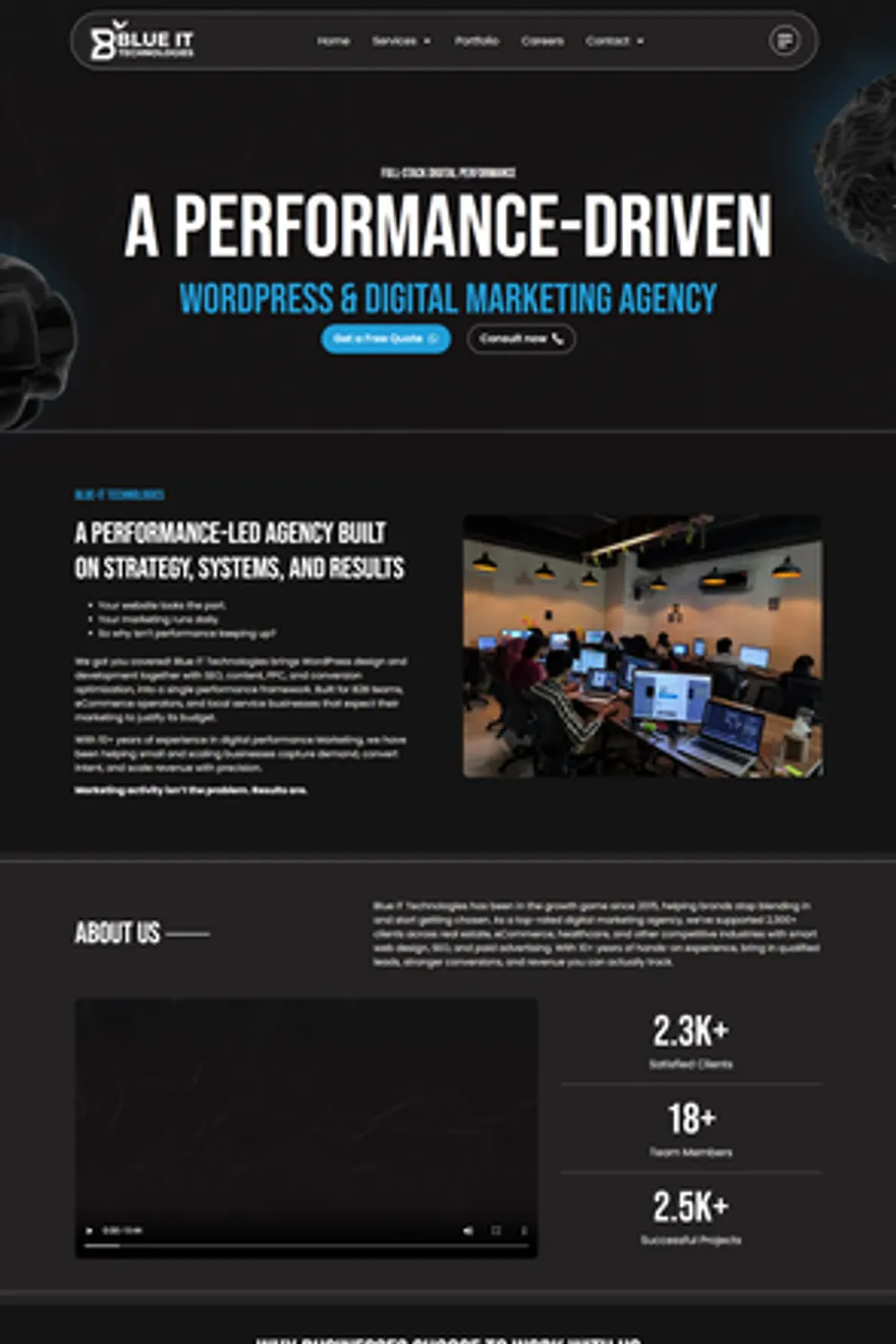 Blue-IT Technologies website — built by Muhammad Kamran