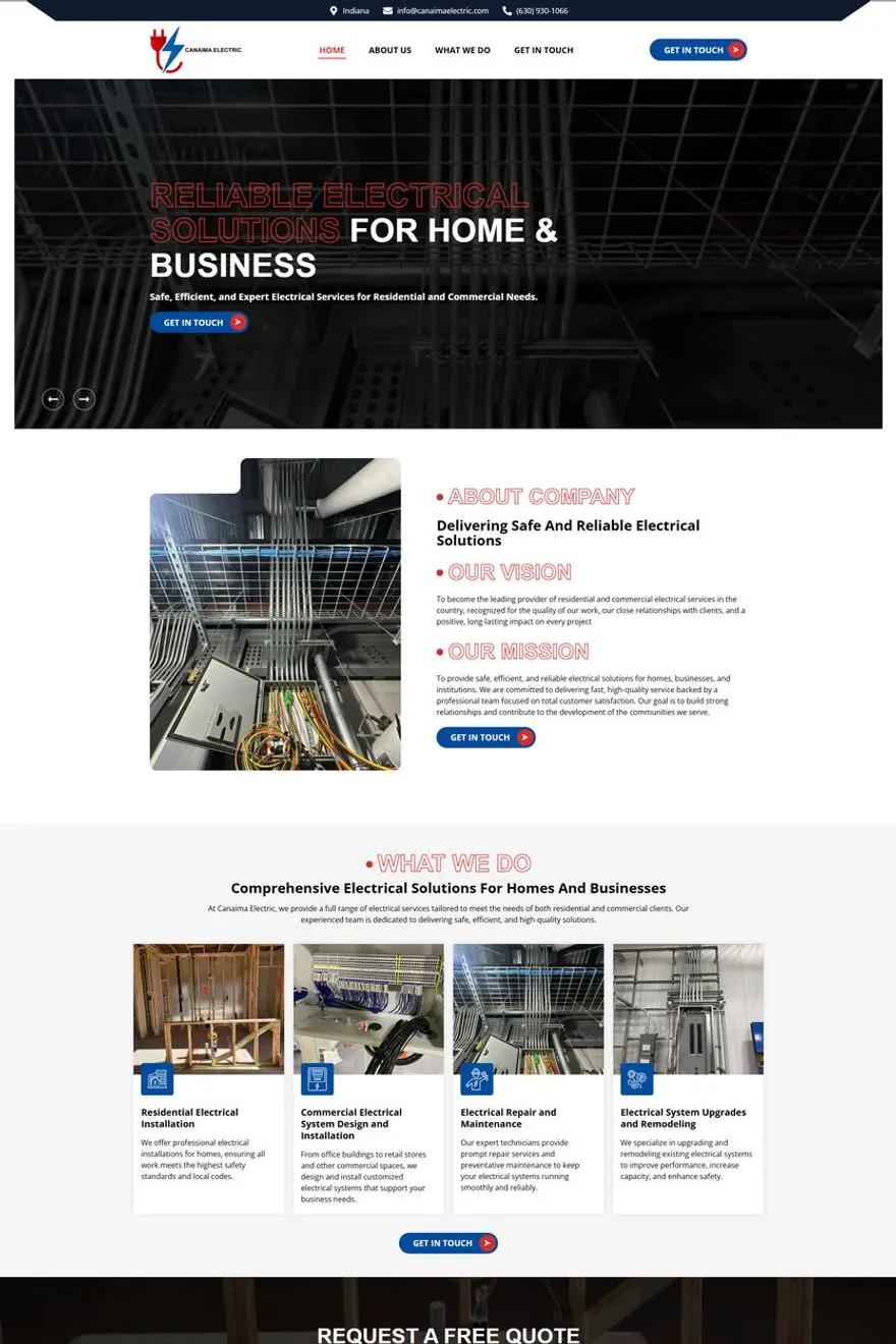 Canaima Electric website — built by Muhammad Kamran