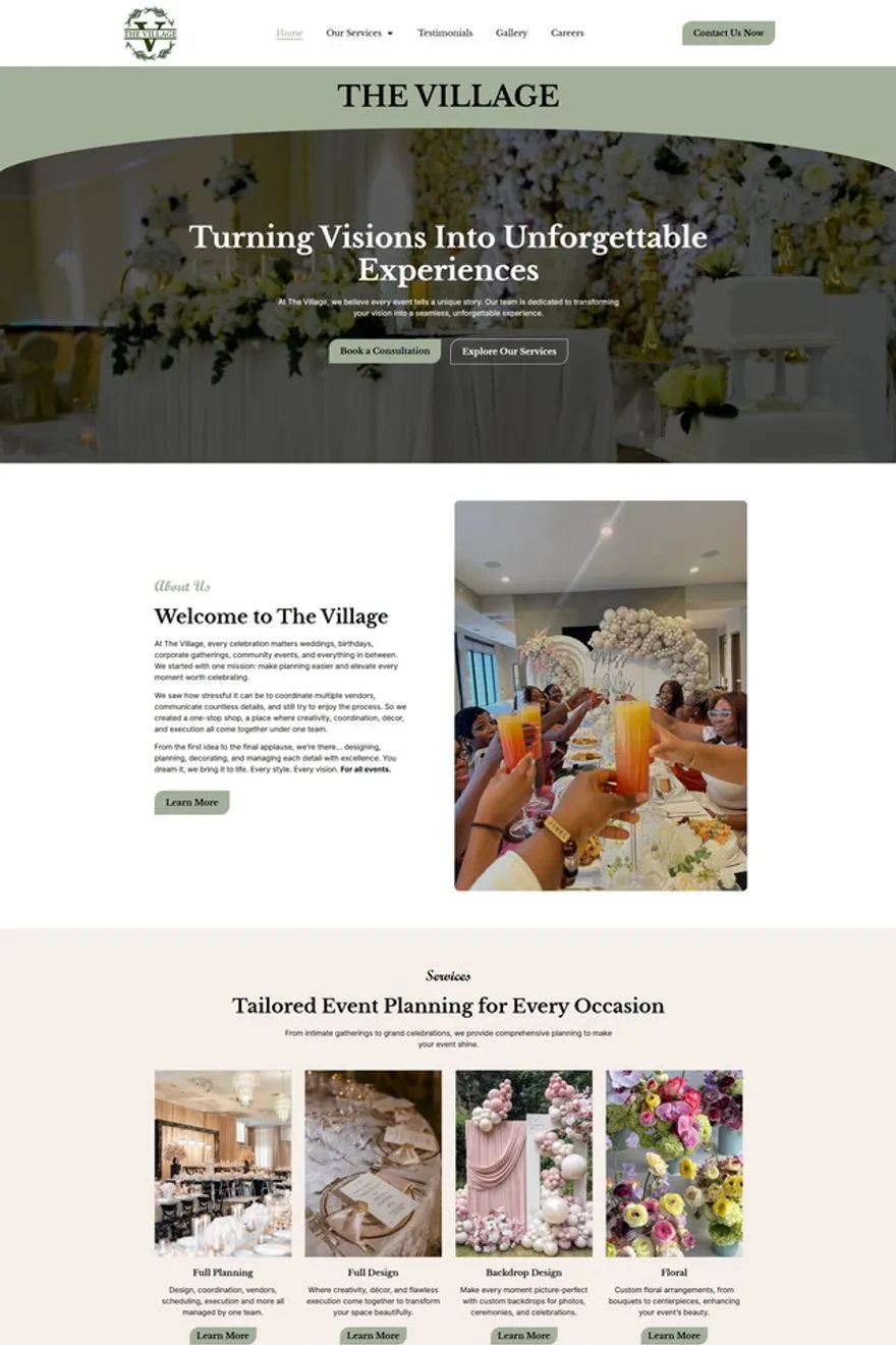 The Village Events website — built by Muhammad Kamran