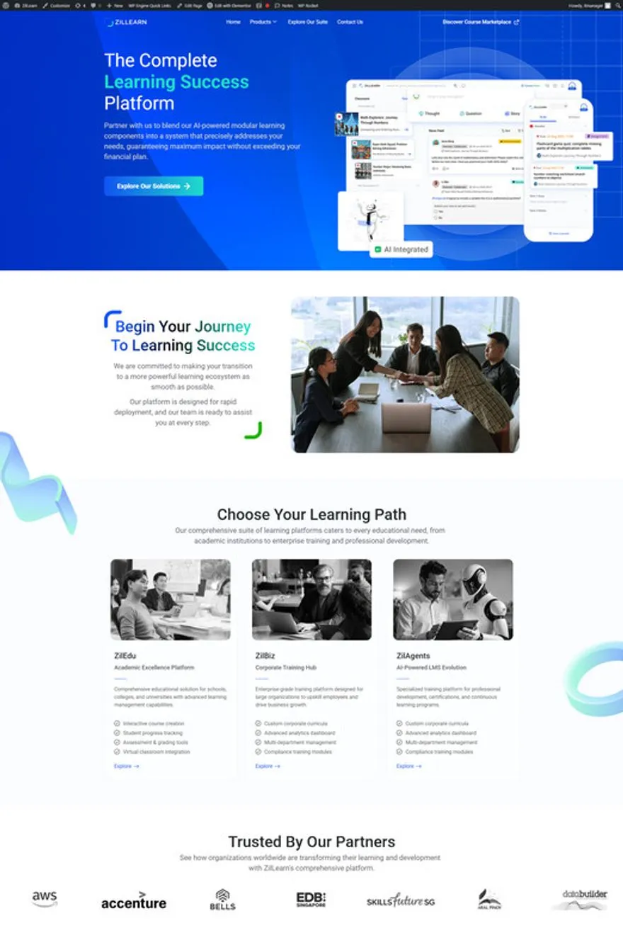 Zillearn website — built by Muhammad Kamran